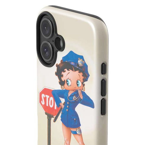 Betty Boop The Police Officer iPhone 16 Plus Impact Case